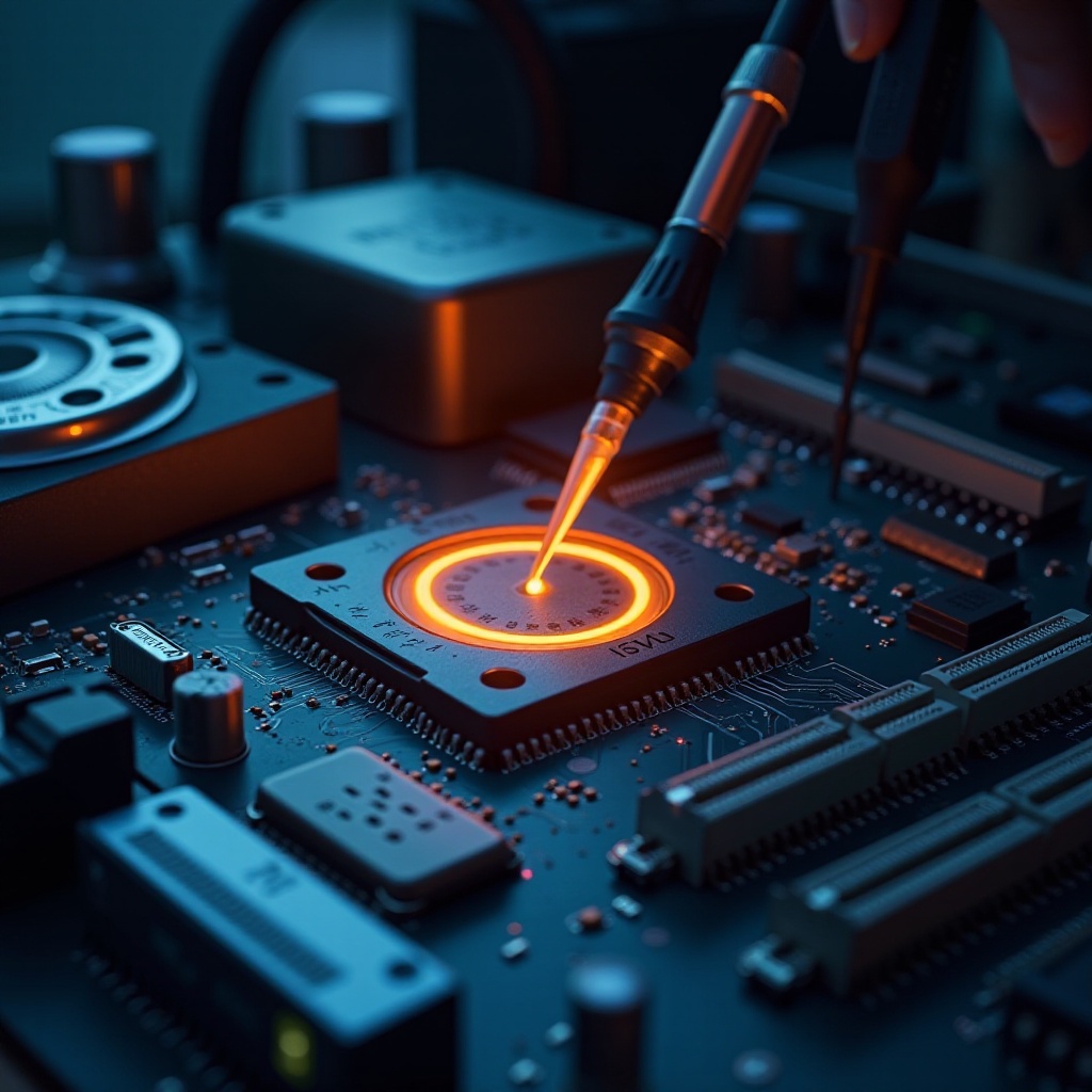 oranssi valo emolevyllä ei näyttöä