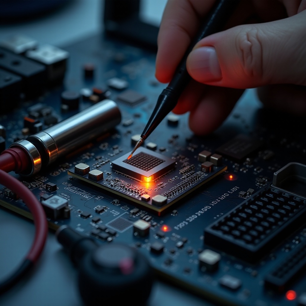 pomarańczowe światło na płycie głównej brak obrazu