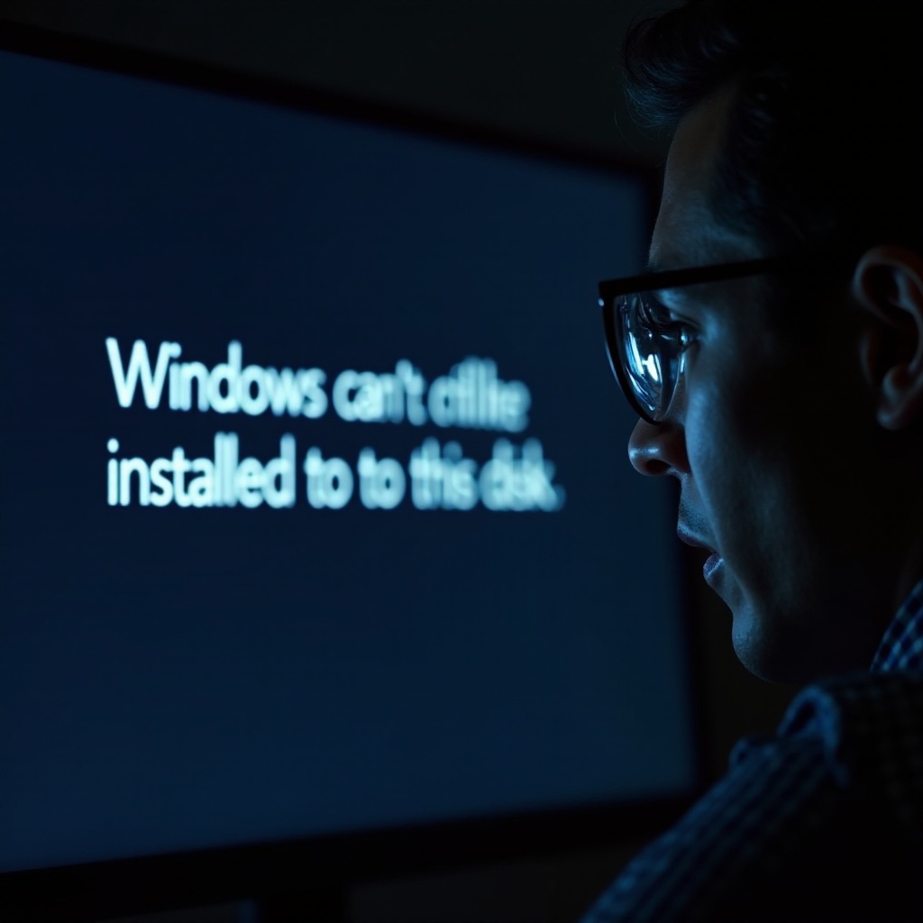 windows cant be installed to this disk