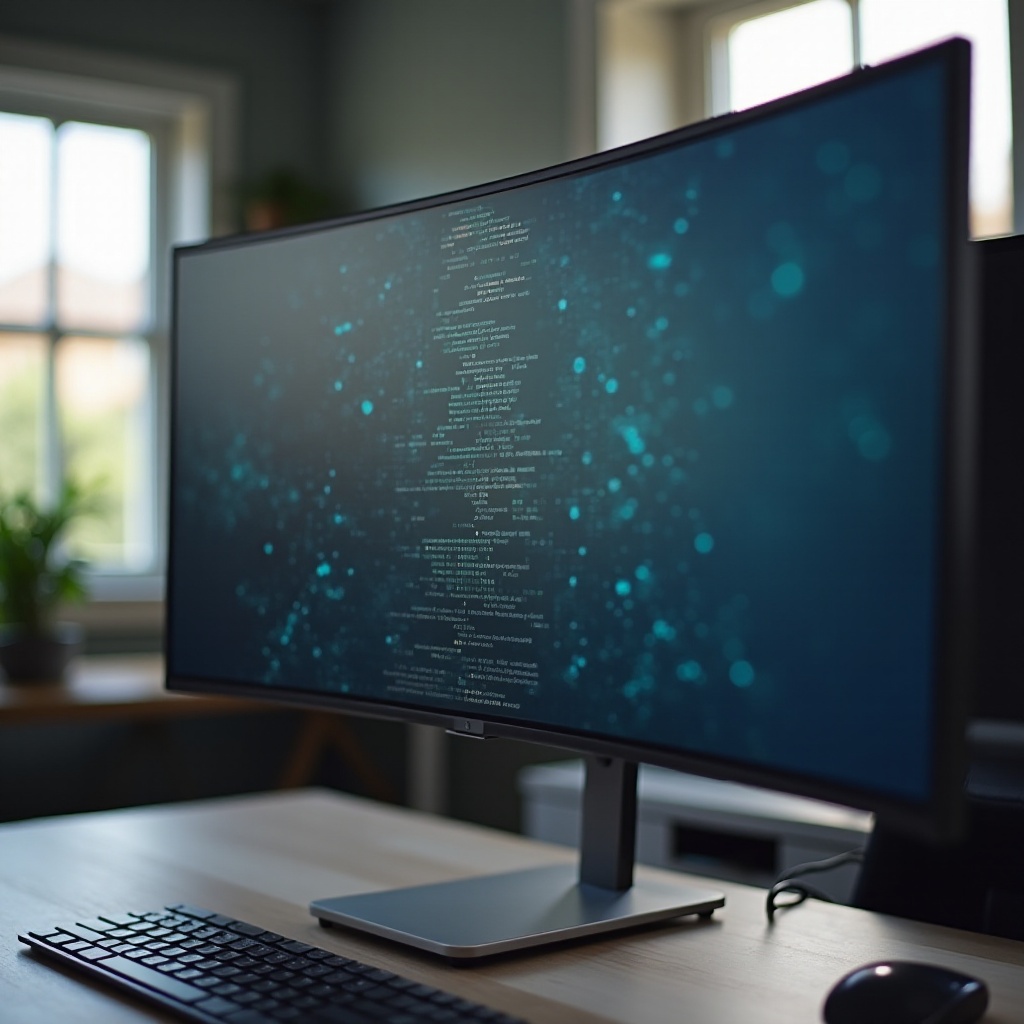 layar ultrawide berkedip di satu sisi