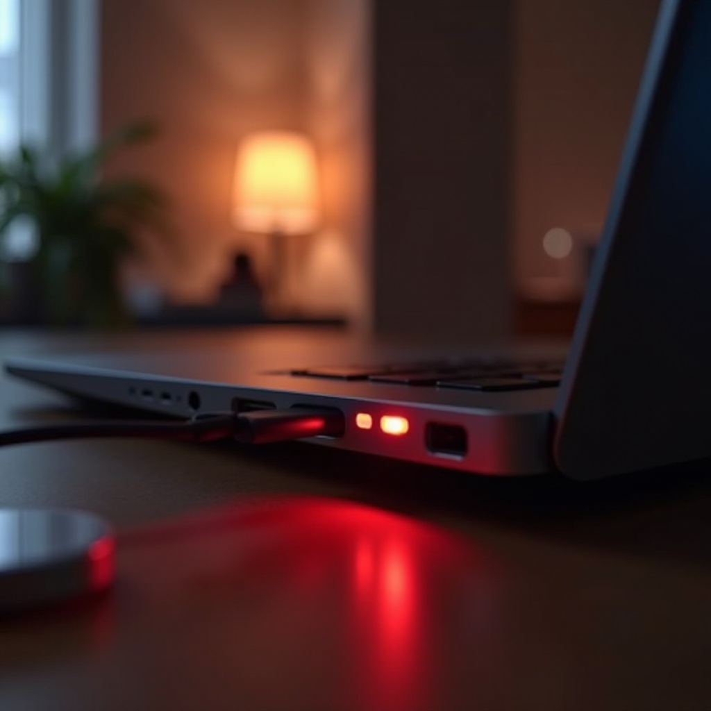 lampu berwarna merah saat saya mengisi daya laptop hp saya