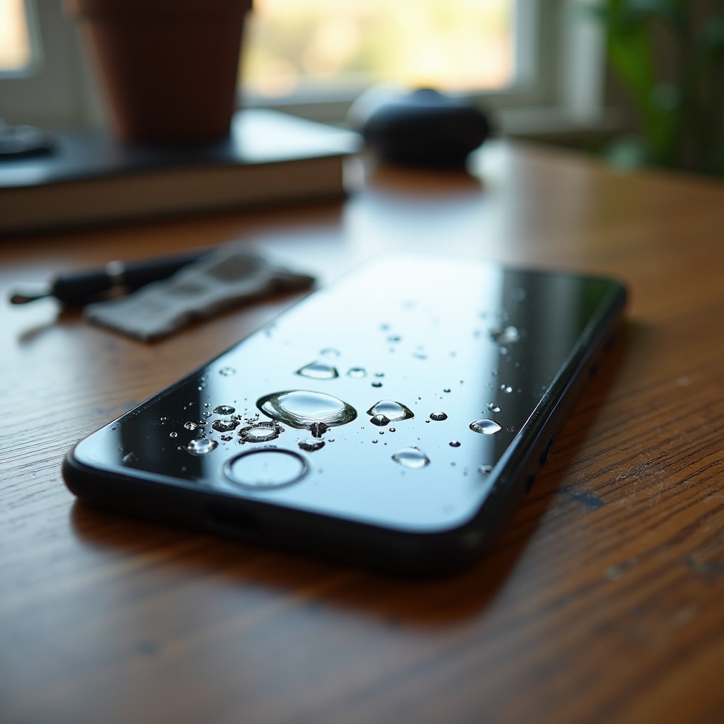ekran iPhone z uszkodzeniem wodnym
