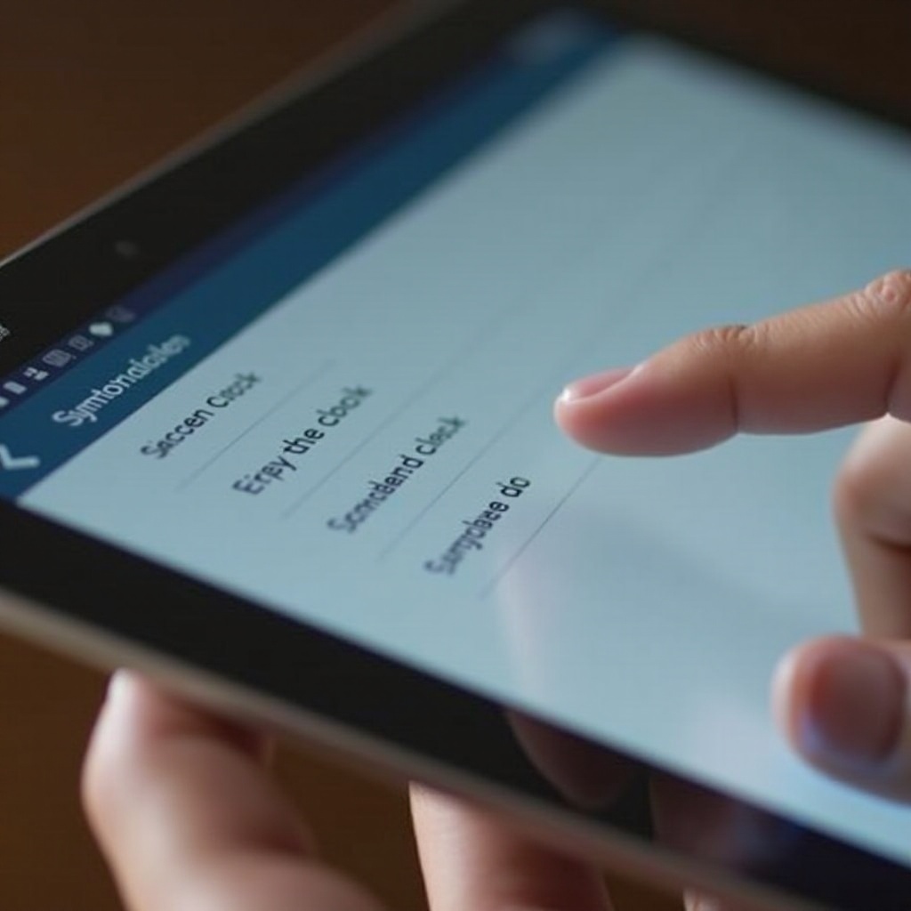 Wyłącz tryb uśpienia na zegarze Samsung na tablecie synchronizacyjnym