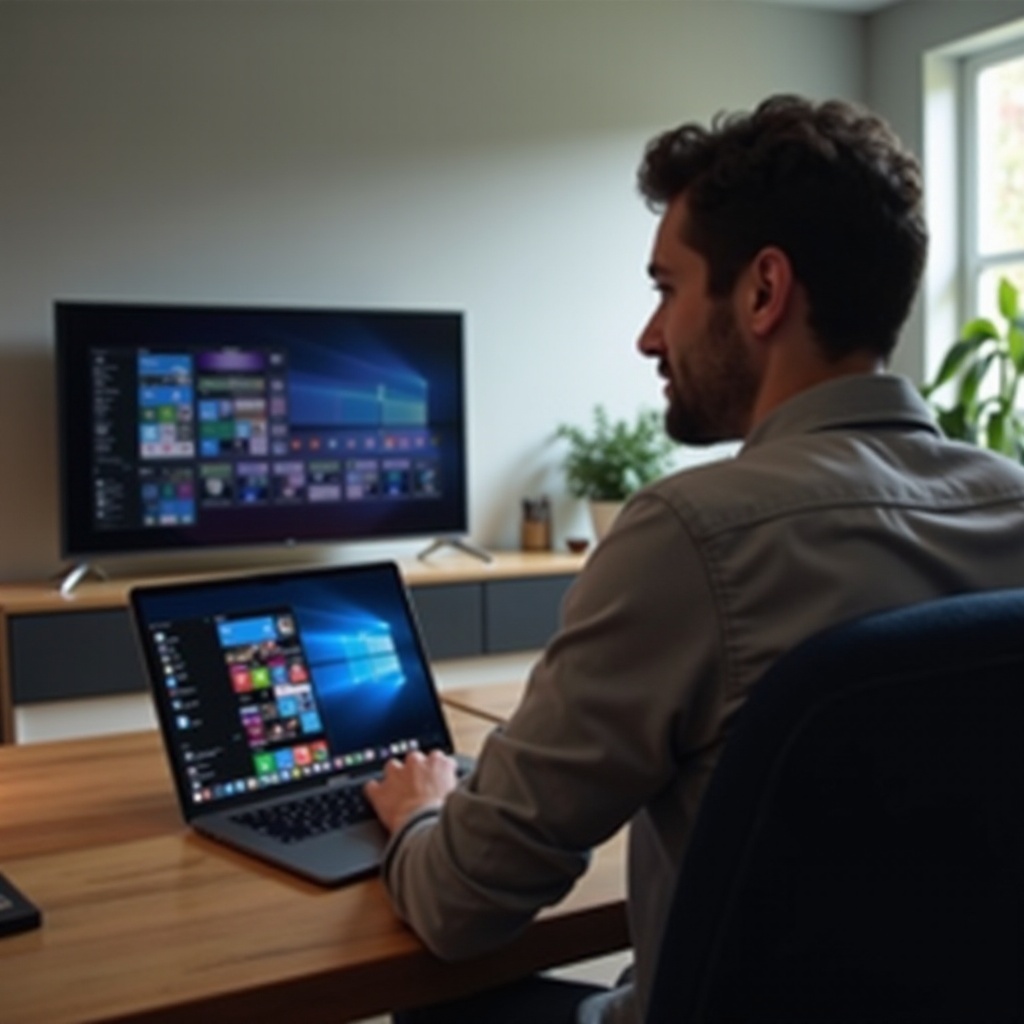 casten van laptop naar tv scherm uitgerekt