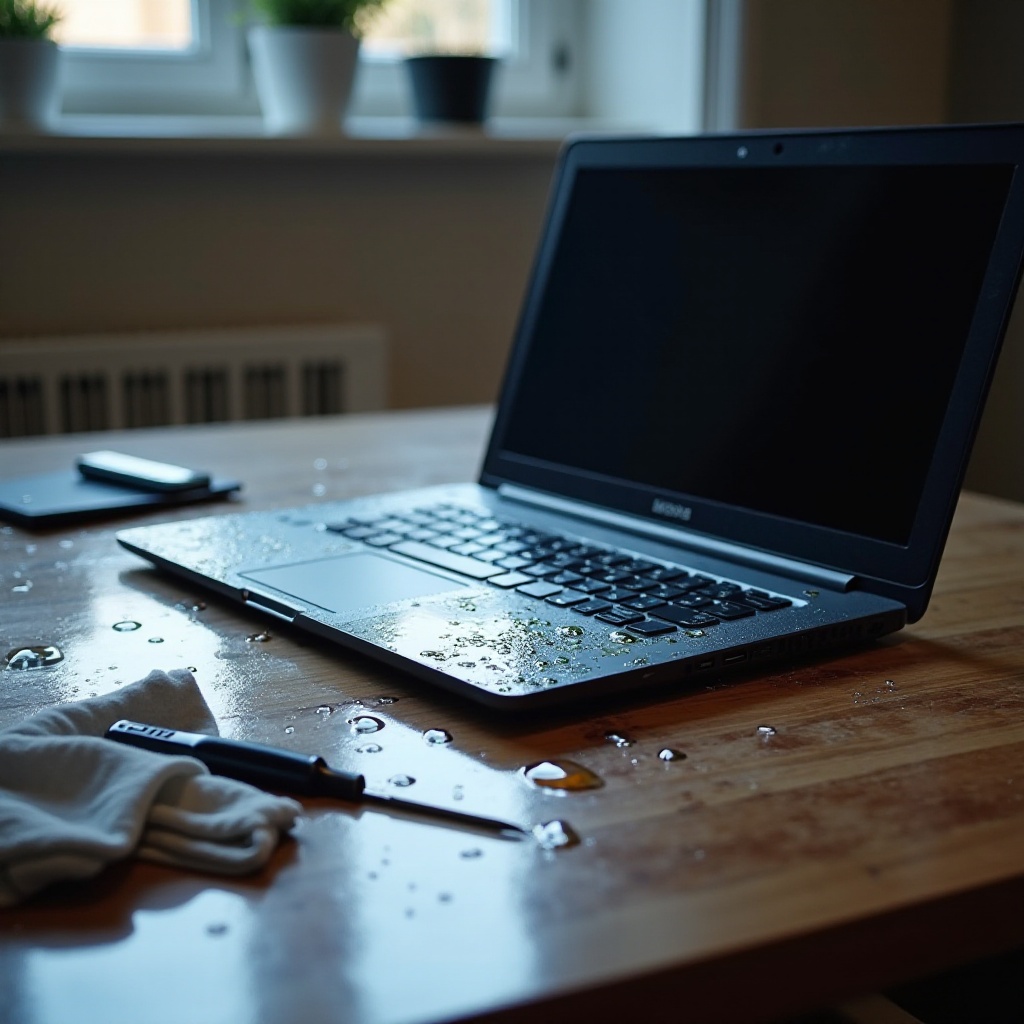 laptop zmókł i nie chce się włączyć