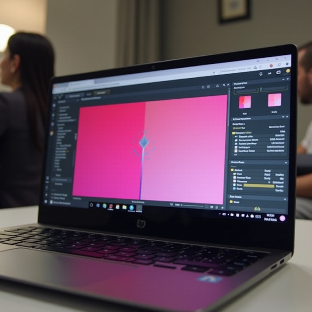 HPのノートパソコンの色が正しくありません。赤がピンクです。