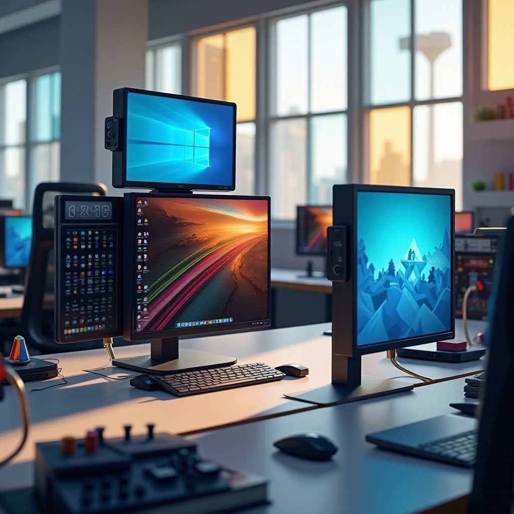 モニターはレゴのように一緒に積み重ねます