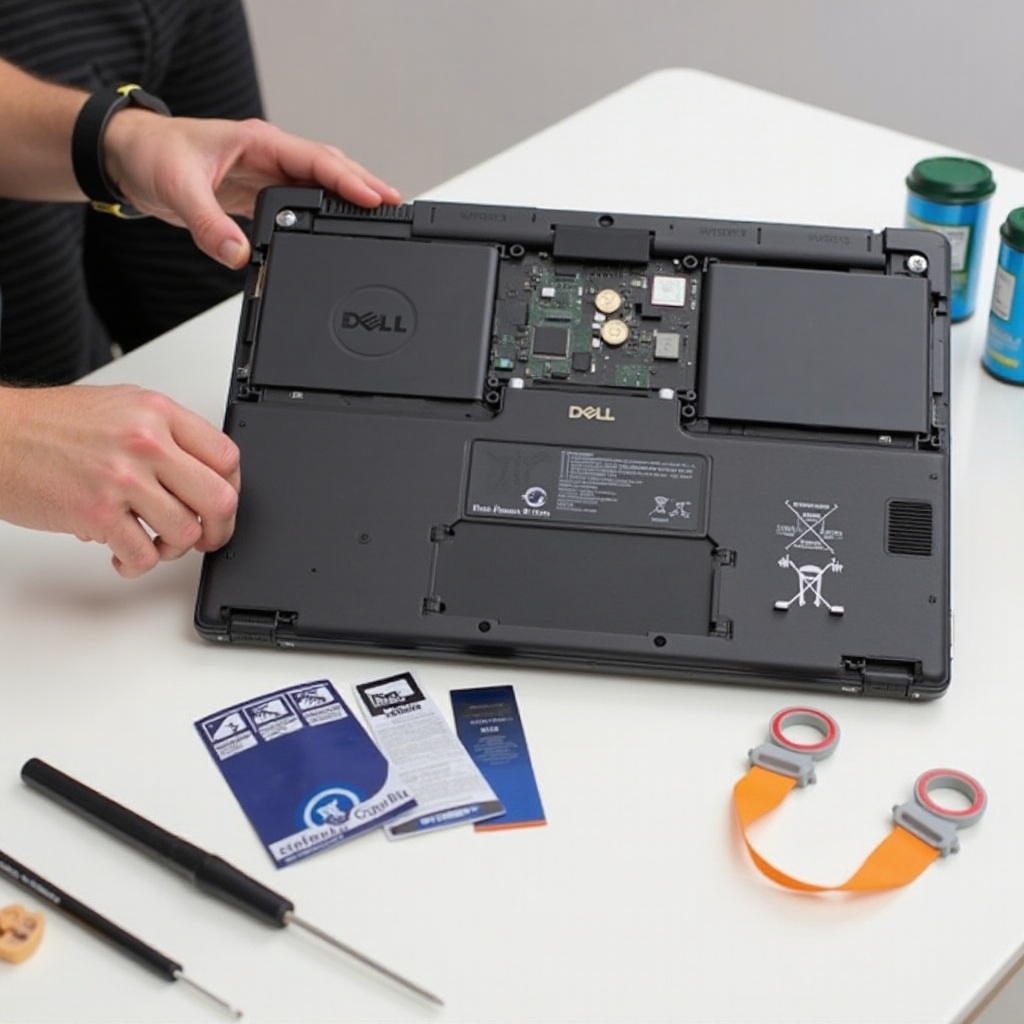 cara mengganti baterai di laptop dell z14