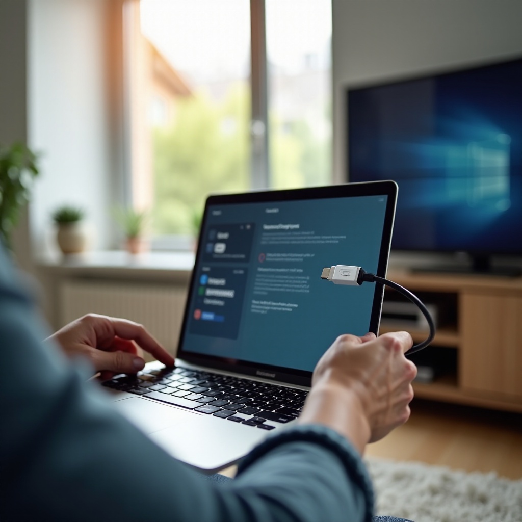 casten van laptop naar tv scherm uitgerekt