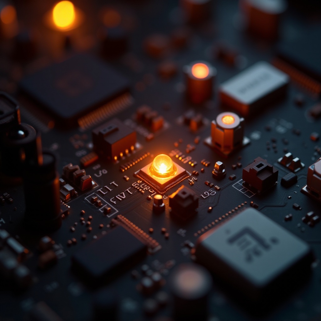 pomarańczowe światło na płycie głównej brak obrazu