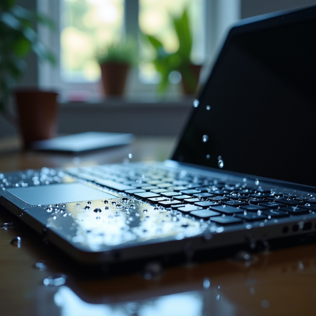 노트북이 젖어서 켜지지 않음